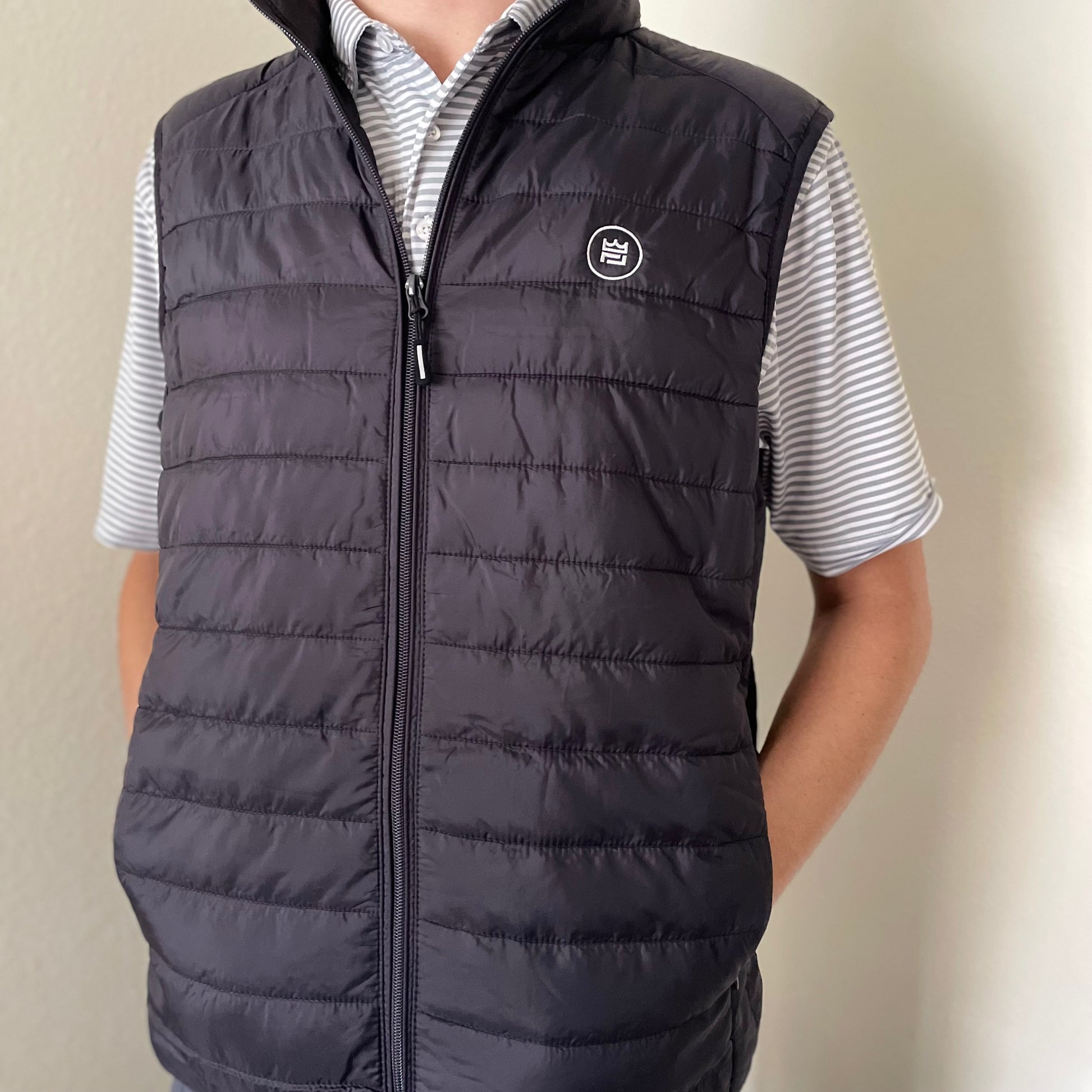 men's outerwear lightweight shell windbreaker vest in black