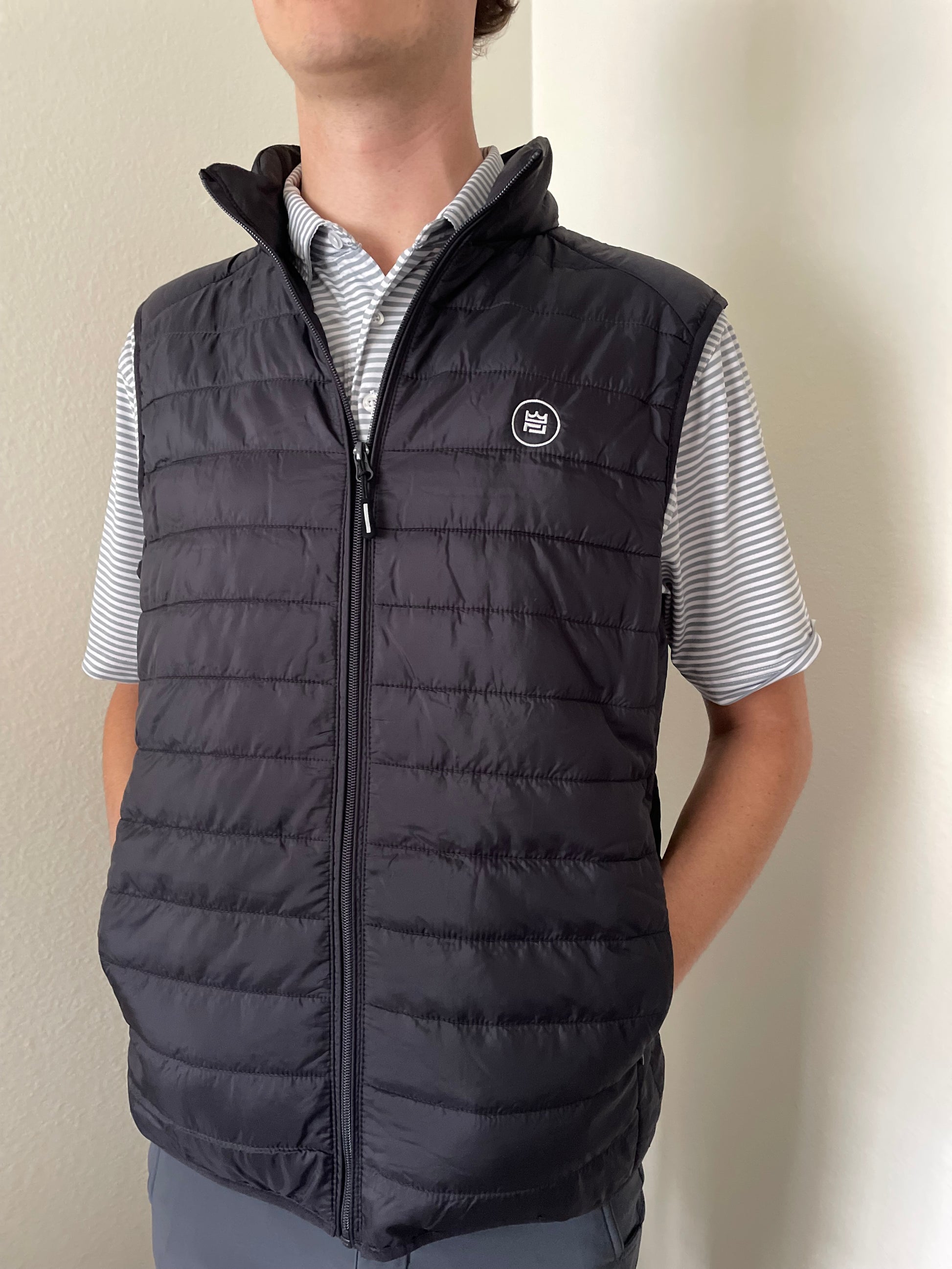 men's outerwear lightweight shell windbreaker vest in black